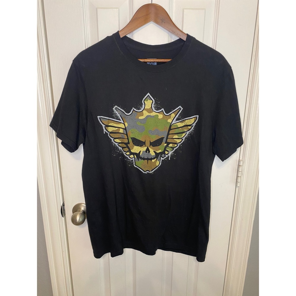 WWE Graphic‎ T-Shirt Mens Large Cody Rhodes American Nightmare Camo Skull  Black